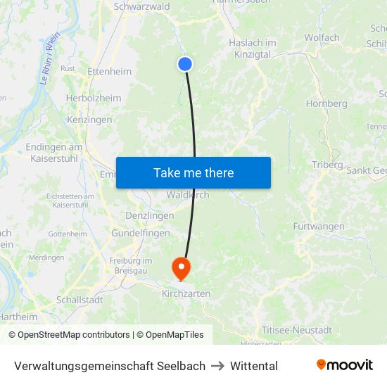 Verwaltungsgemeinschaft Seelbach to Wittental map