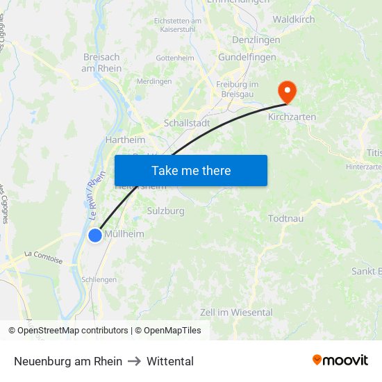 Neuenburg am Rhein to Wittental map