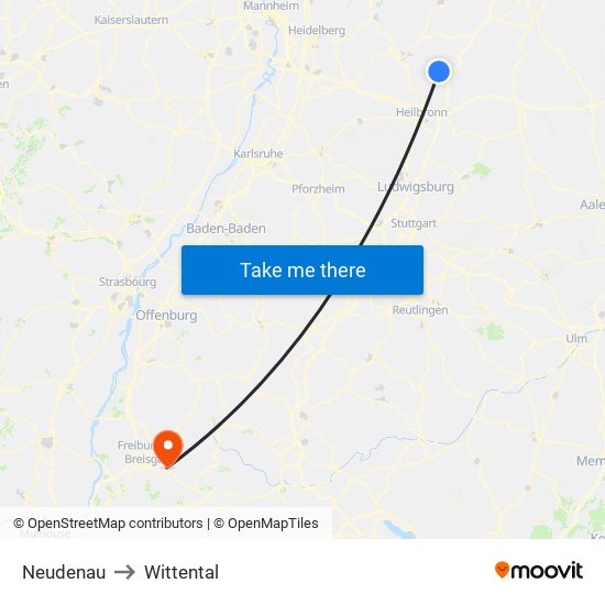 Neudenau to Wittental map