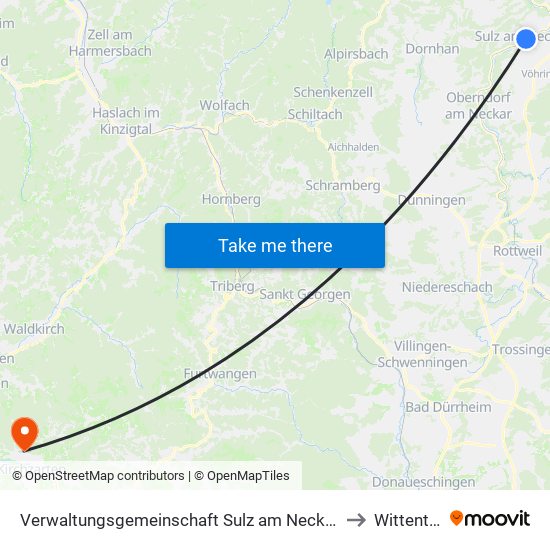 Verwaltungsgemeinschaft Sulz am Neckar to Wittental map