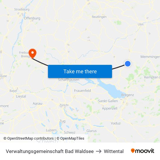 Verwaltungsgemeinschaft Bad Waldsee to Wittental map