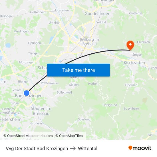 Vvg Der Stadt Bad Krozingen to Wittental map