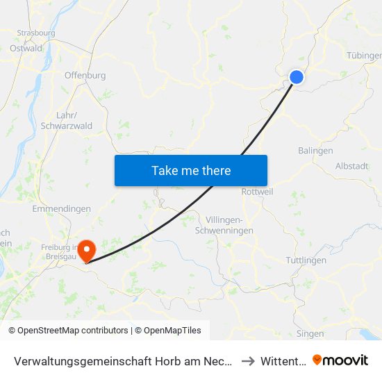 Verwaltungsgemeinschaft Horb am Neckar to Wittental map