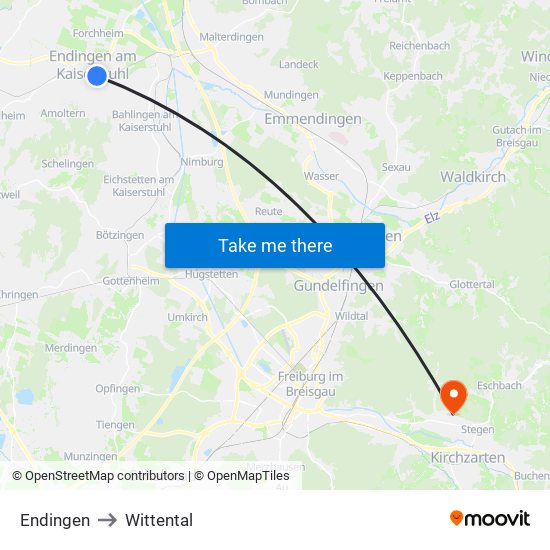 Endingen to Wittental map