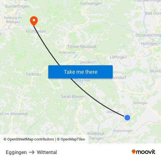 Eggingen to Wittental map