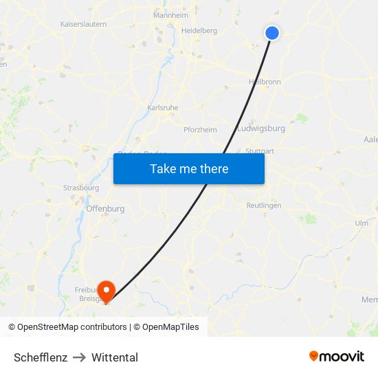 Schefflenz to Wittental map