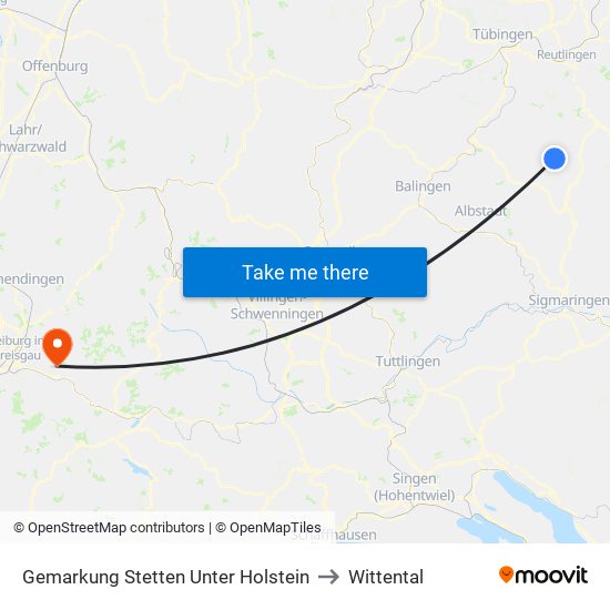 Gemarkung Stetten Unter Holstein to Wittental map