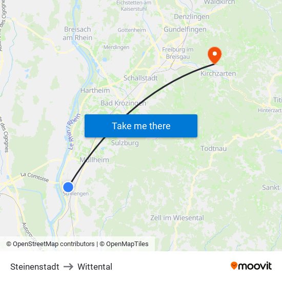 Steinenstadt to Wittental map