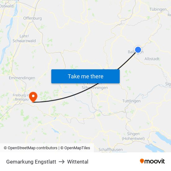 Gemarkung Engstlatt to Wittental map