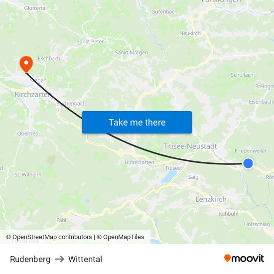 Rudenberg to Wittental map