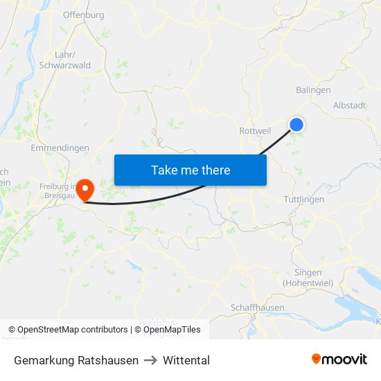 Gemarkung Ratshausen to Wittental map