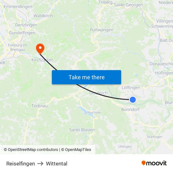 Reiselfingen to Wittental map