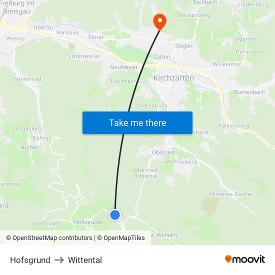 Hofsgrund to Wittental map