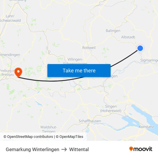 Gemarkung Winterlingen to Wittental map