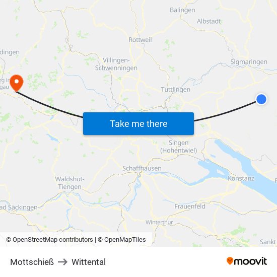 Mottschieß to Wittental map