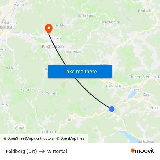 Feldberg (Ort) to Wittental map