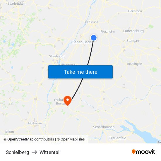 Schielberg to Wittental map