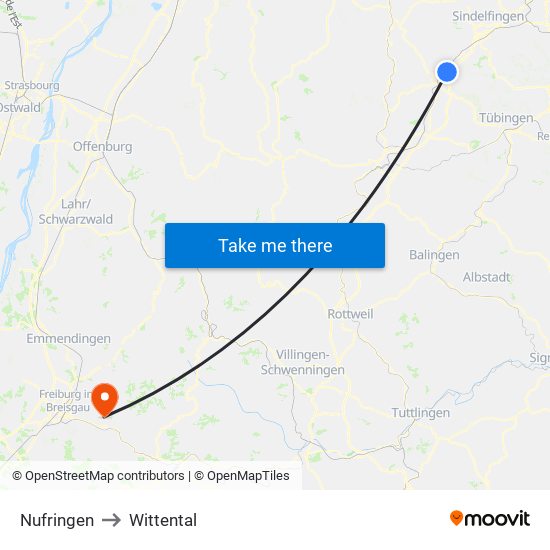 Nufringen to Wittental map