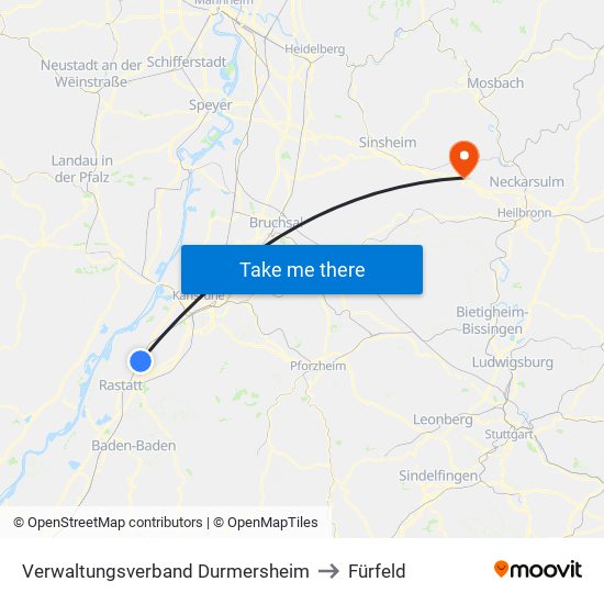 Verwaltungsverband Durmersheim to Fürfeld map