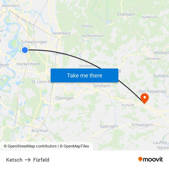 Ketsch to Fürfeld map