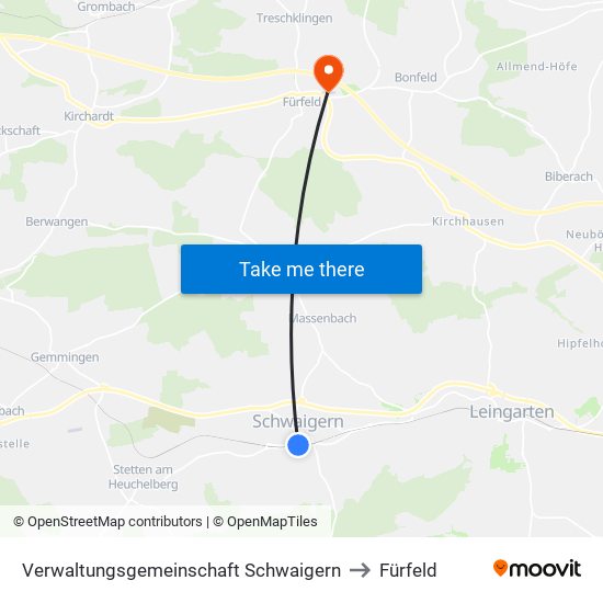 Verwaltungsgemeinschaft Schwaigern to Fürfeld map