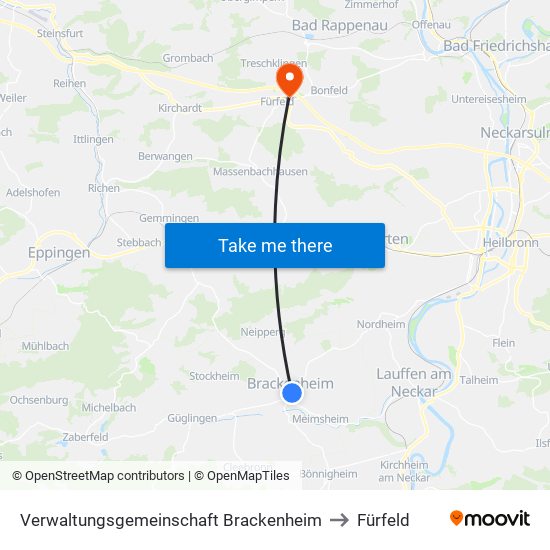 Verwaltungsgemeinschaft Brackenheim to Fürfeld map
