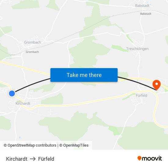 Kirchardt to Fürfeld map