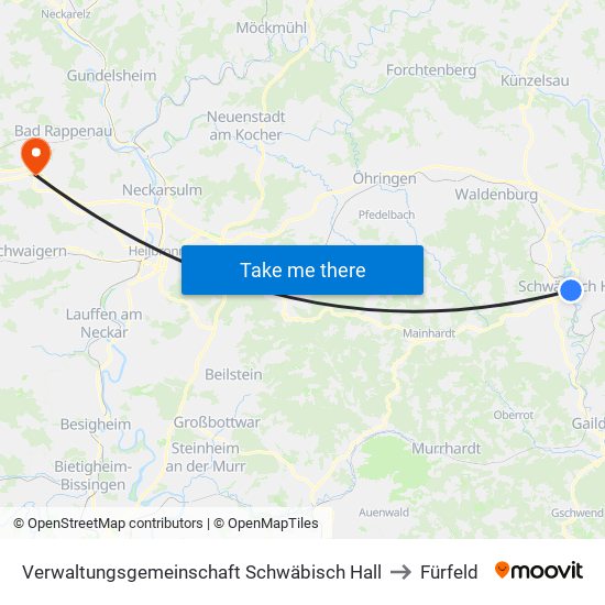 Verwaltungsgemeinschaft Schwäbisch Hall to Fürfeld map