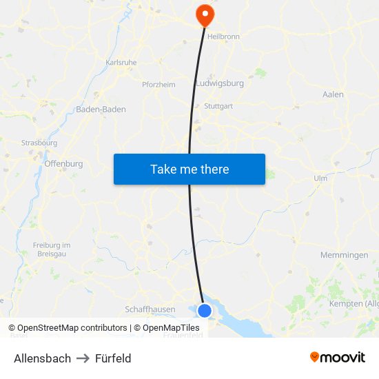 Allensbach to Fürfeld map