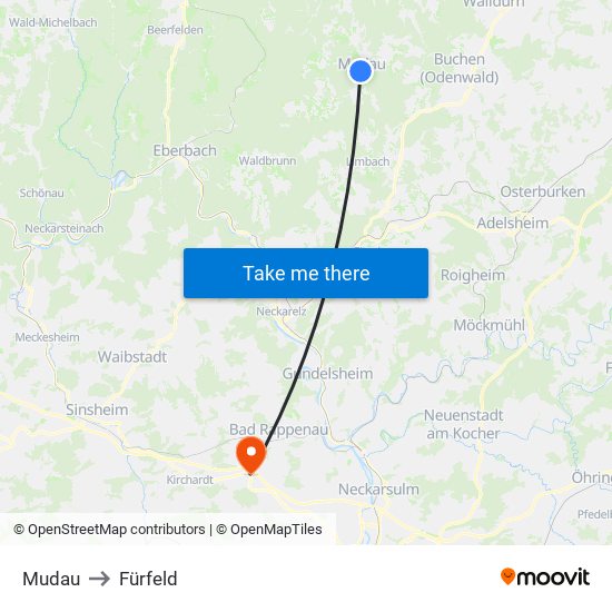 Mudau to Fürfeld map