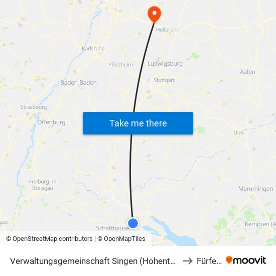 Verwaltungsgemeinschaft Singen (Hohentwiel) to Fürfeld map