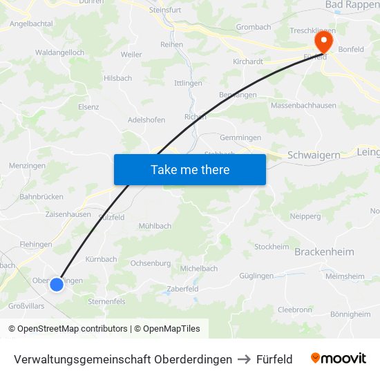 Verwaltungsgemeinschaft Oberderdingen to Fürfeld map