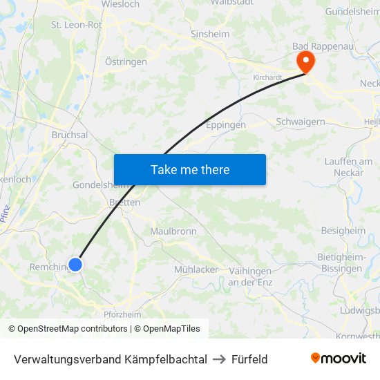 Verwaltungsverband Kämpfelbachtal to Fürfeld map