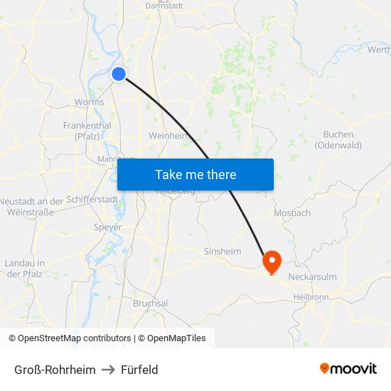 Groß-Rohrheim to Fürfeld map