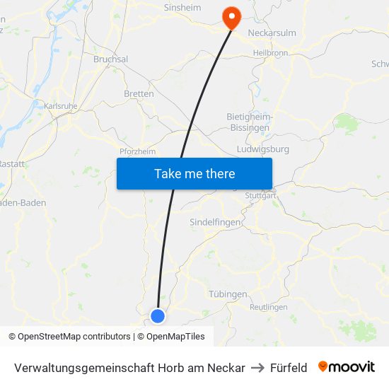 Verwaltungsgemeinschaft Horb am Neckar to Fürfeld map