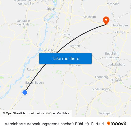 Vereinbarte Verwaltungsgemeinschaft Bühl to Fürfeld map