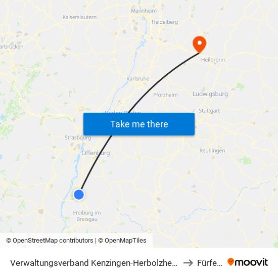 Verwaltungsverband Kenzingen-Herbolzheim to Fürfeld map