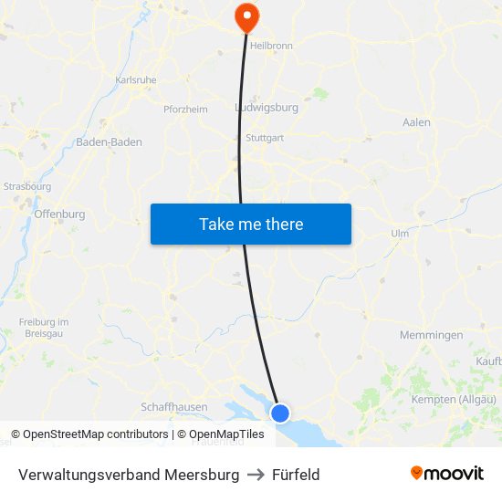 Verwaltungsverband Meersburg to Fürfeld map