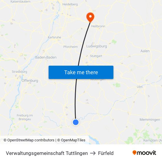 Verwaltungsgemeinschaft Tuttlingen to Fürfeld map