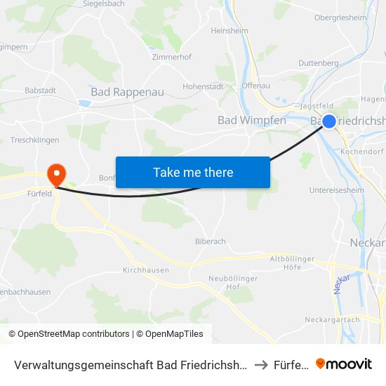 Verwaltungsgemeinschaft Bad Friedrichshall to Fürfeld map