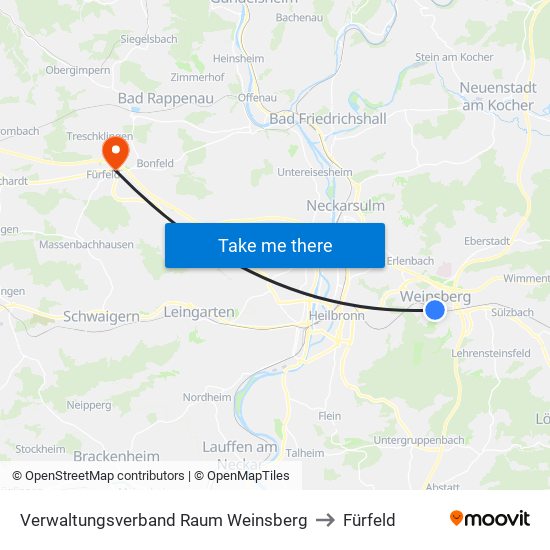 Verwaltungsverband Raum Weinsberg to Fürfeld map