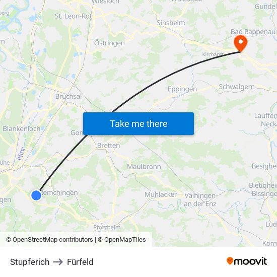 Stupferich to Fürfeld map