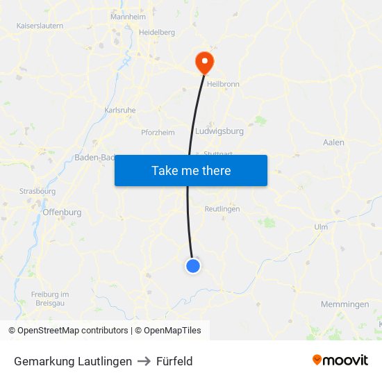 Gemarkung Lautlingen to Fürfeld map