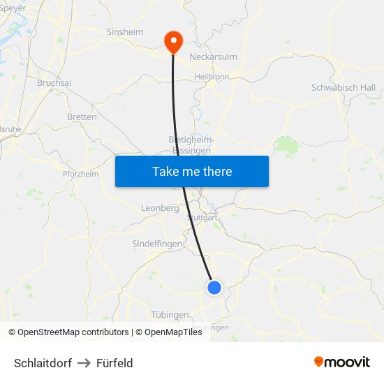 Schlaitdorf to Fürfeld map