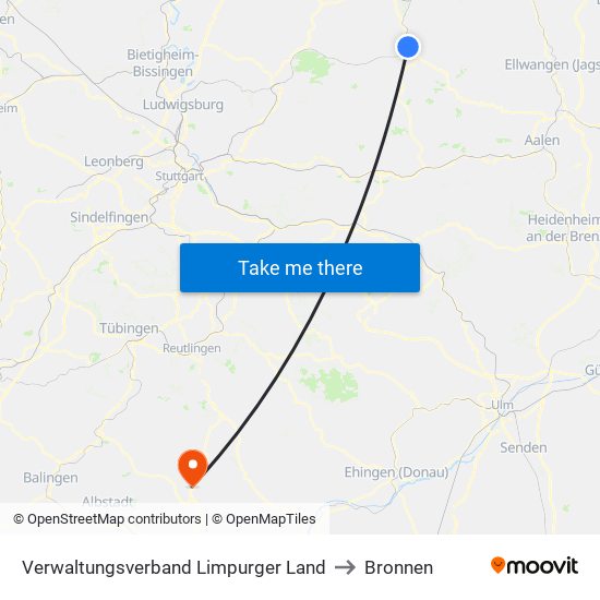 Verwaltungsverband Limpurger Land to Bronnen map