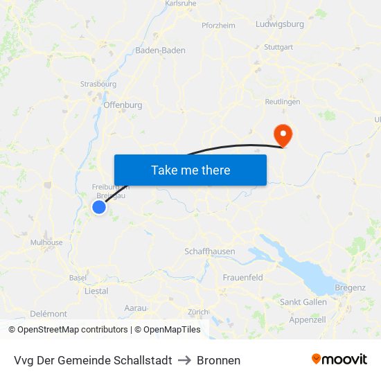 Vvg Der Gemeinde Schallstadt to Bronnen map