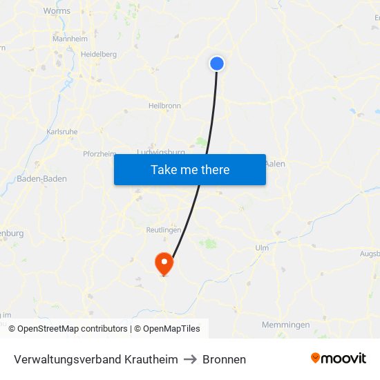 Verwaltungsverband Krautheim to Bronnen map