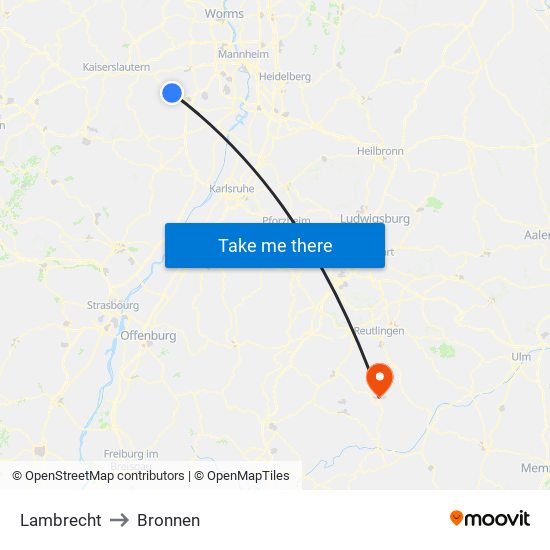 Lambrecht to Bronnen map