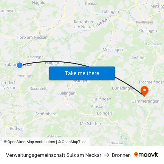 Verwaltungsgemeinschaft Sulz am Neckar to Bronnen map