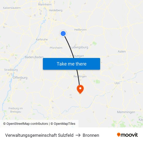 Verwaltungsgemeinschaft Sulzfeld to Bronnen map